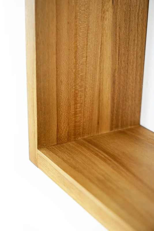 Teakhouten wandplank 40 x 35 cm