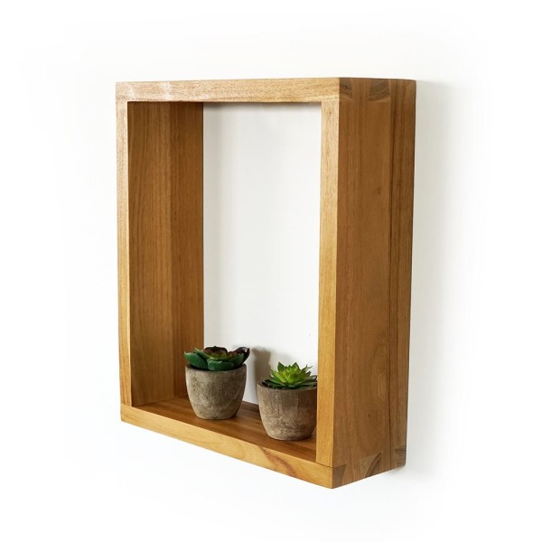 Teakhouten wandplank 30 x 35 cm
