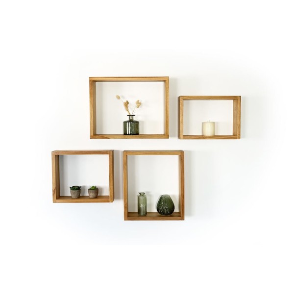 Teakhouten wandplank 30 x 35 cm
