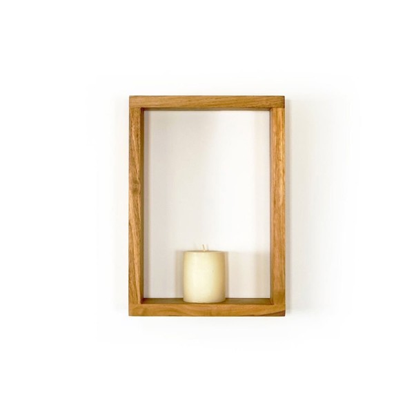 Set van 4 teakhouten wandplanken