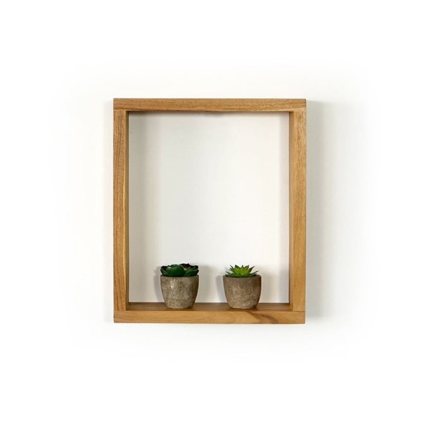 Set van 4 teakhouten wandplanken