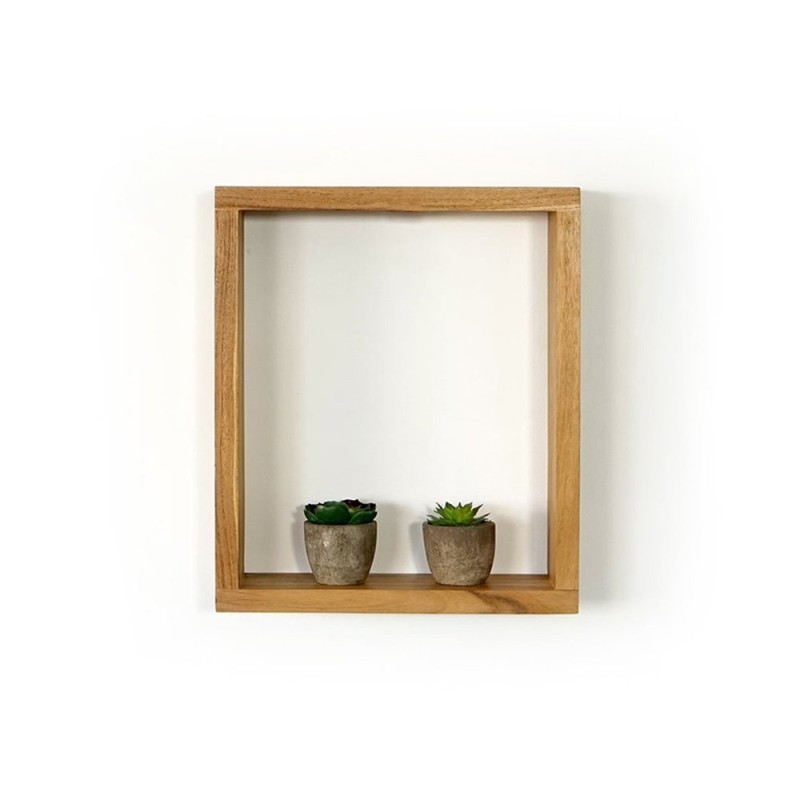 Set van 4 teakhouten wandplanken