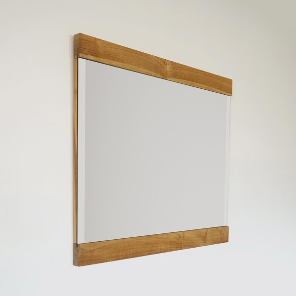 Miroir rectangulaire 80 cm double cadre en bois