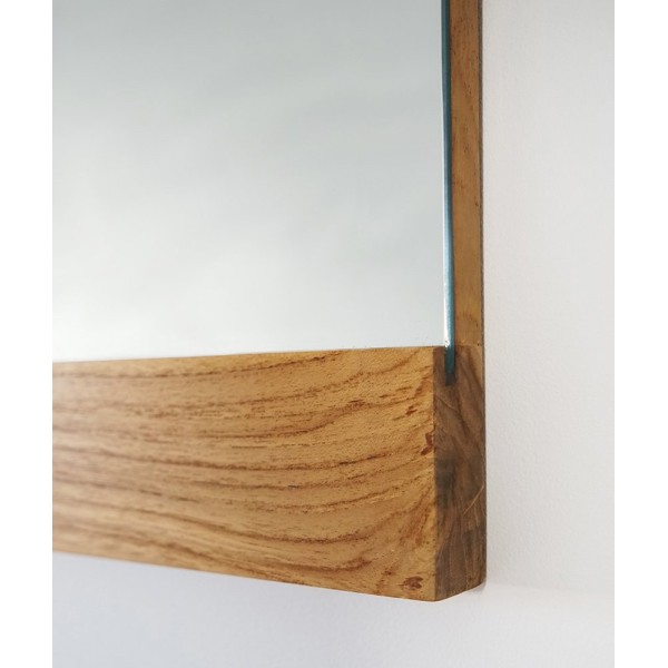 Miroir rectangulaire 80 cm double cadre en bois