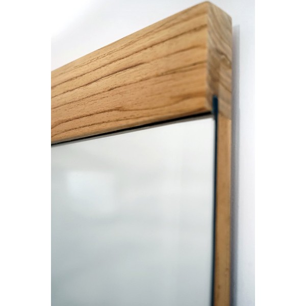 Miroir rectangulaire 80 cm double cadre en bois