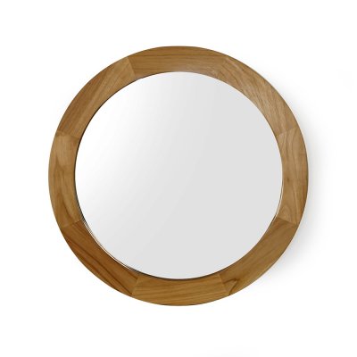 Ronde spiegel van 60 cm met houten frame