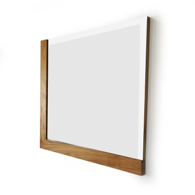 Massief Teakhouten Spiegel van 80 cm met L frame