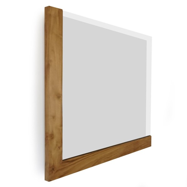 Massief Teakhouten Spiegel van 80 cm met L frame
