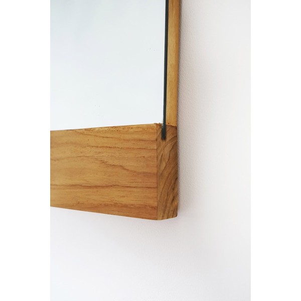 Massief Teakhouten Spiegel van 80 cm met L frame