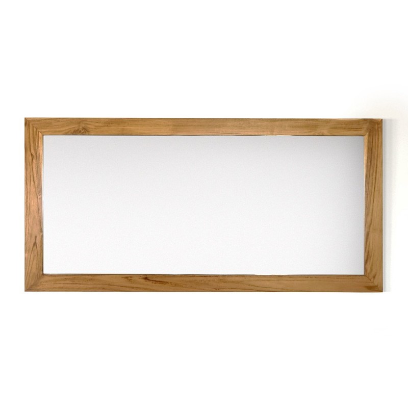 Rechthoekige Spiegel 140 cm van massief teakhout frame