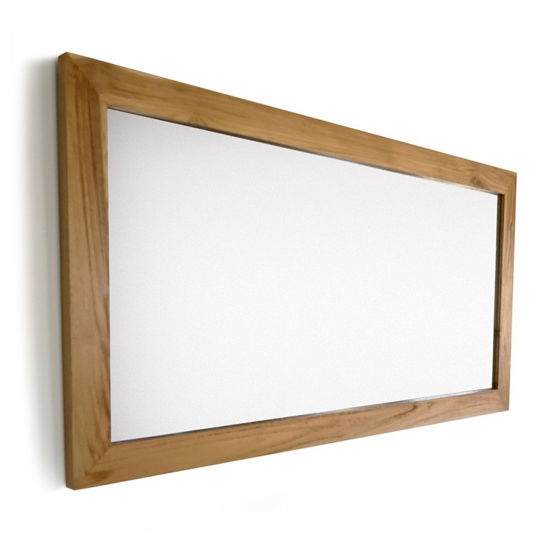 Rechthoekige Spiegel 140 cm van massief teakhout frame