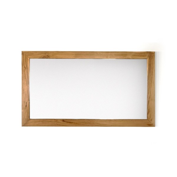 Rechthoekige Spiegel 120 cm van massief teakhout frame
