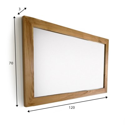 Rechthoekige Spiegel 120 cm van massief teakhout frame