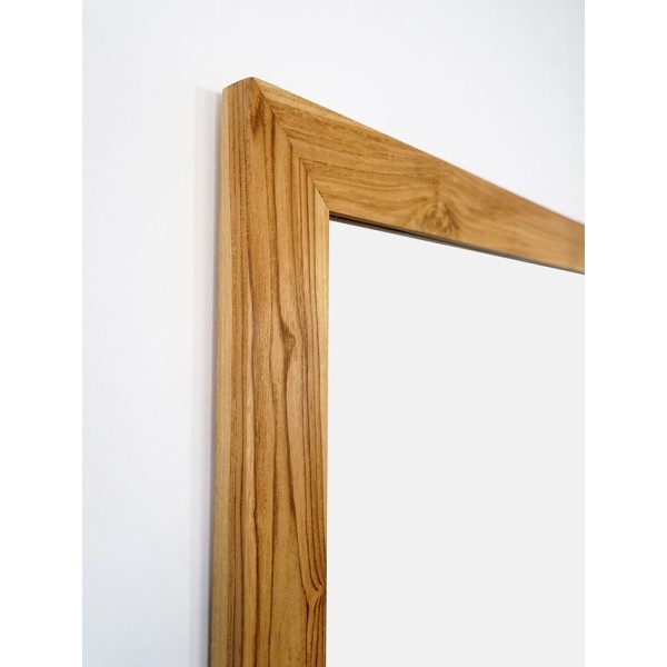 Rechthoekige Spiegel 120 cm van massief teakhout frame