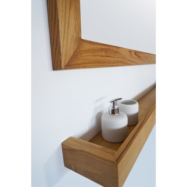 Rechthoekige Spiegel 120 cm van massief teakhout frame
