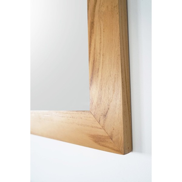 Rechthoekige Spiegel 120 cm van massief teakhout frame