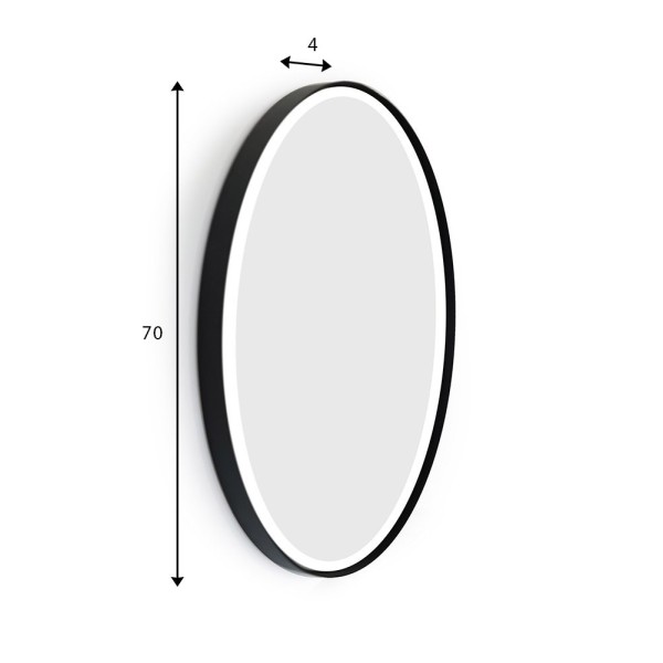 Ronde spiegel van 70 cm met ijzeren frame