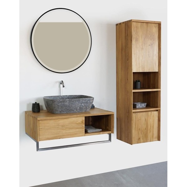 Ronde spiegel van 70 cm met ijzeren frame