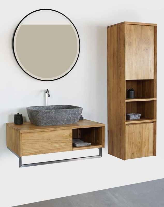 Ronde spiegel van 70 cm met ijzeren frame