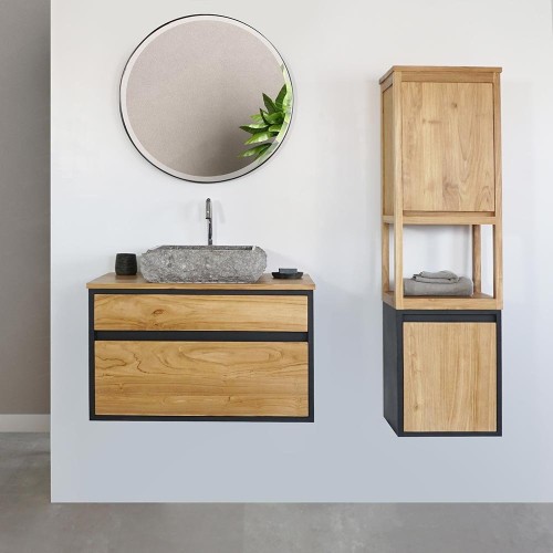 Ronde spiegel van 70 cm met ijzeren frame
