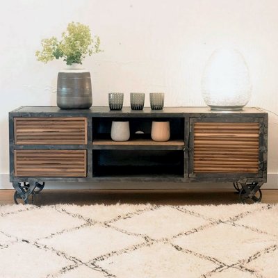 Vintage teak TV meubel "Old School"