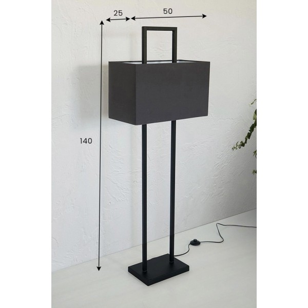 Vloerlamp van metaal en stof - Louvain