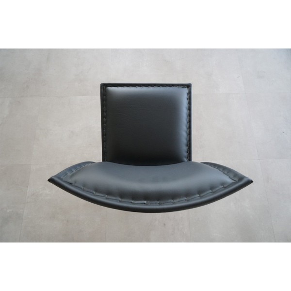 Zwart metalen leren barstoel - Urban