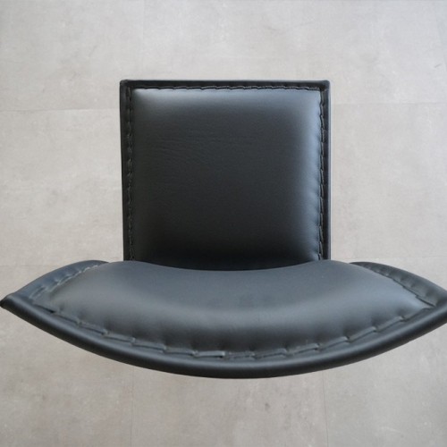 Zwart metalen leren barstoel - Urban