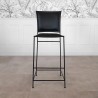 Zwart metalen leren barstoel - Urban