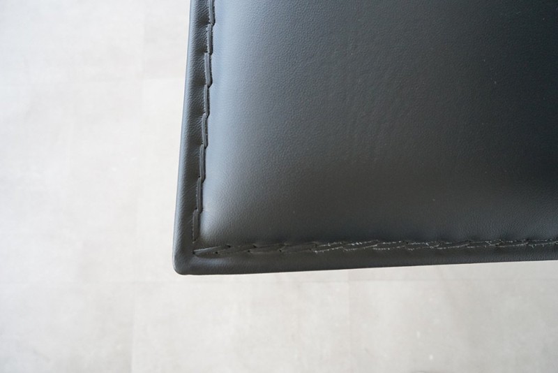 Zwart leren metalen barstoel - Urban