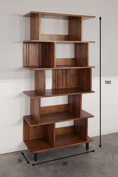 Massief houten boekenkast 90 cm