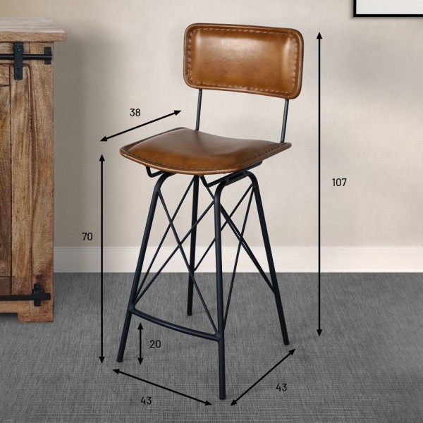 Vintage barstoel leer DESIGN