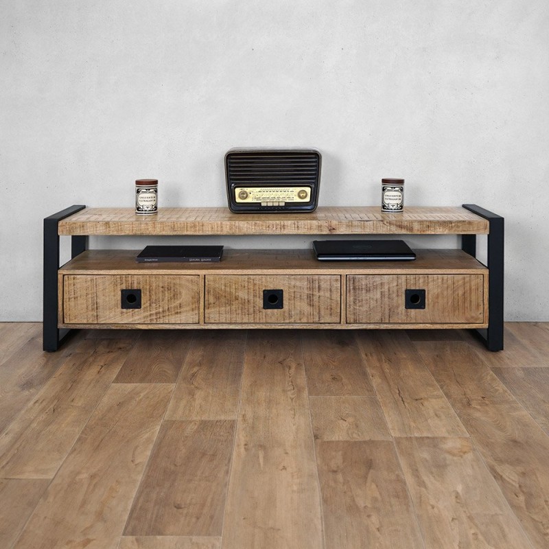 TV-meubel van hout en metaal 160 cm - Babs