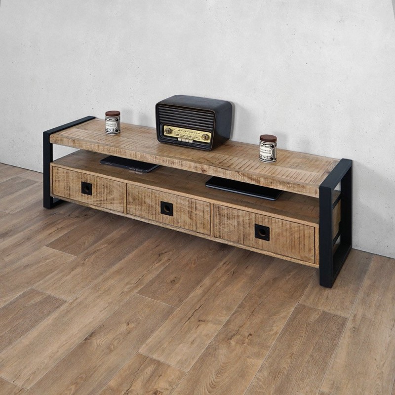 TV-meubel van hout en metaal 160 cm - Babs