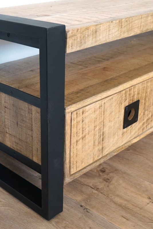 TV-meubel van hout en metaal 160 cm - Babs