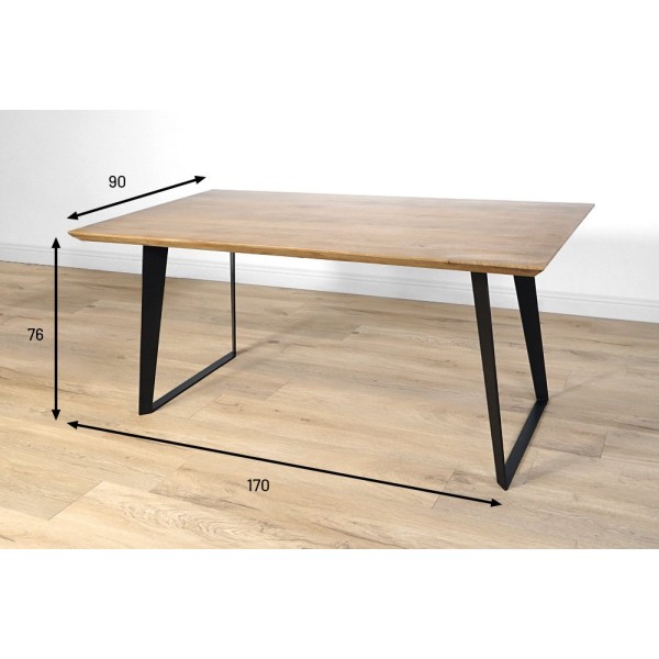 Eettafel van hout en metaal - Brooklyn