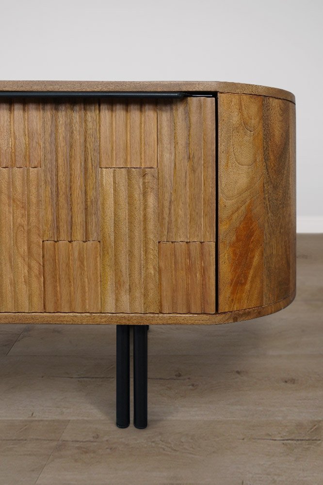 Zwarte massief houten TV-kast steunpoten, houten meubelpoten, schroef
