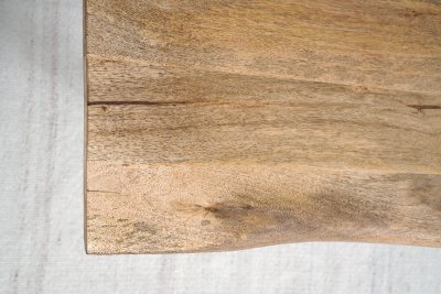 Table en bois massif avec pieds en U et double plateau