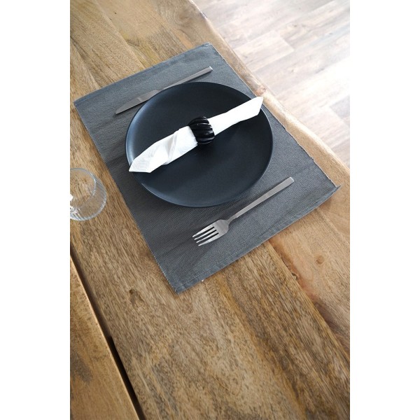 Table en bois massif avec pieds en U et double plateau