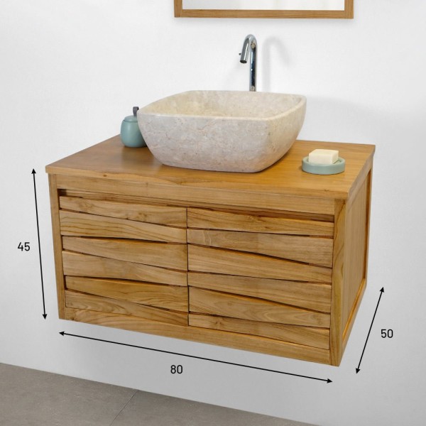 Teak badkamermeubel 80 cm - Moutain