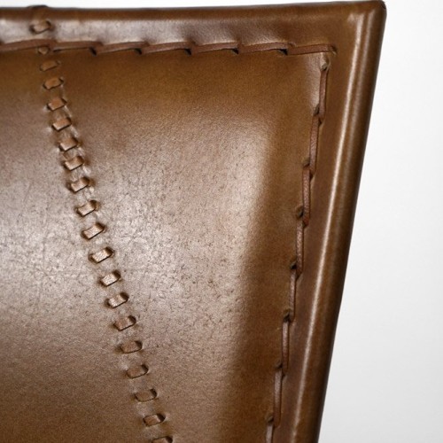 Metalen en vintage lederen stoel SMART