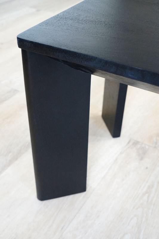Zwart massief houten bankje  - Selena