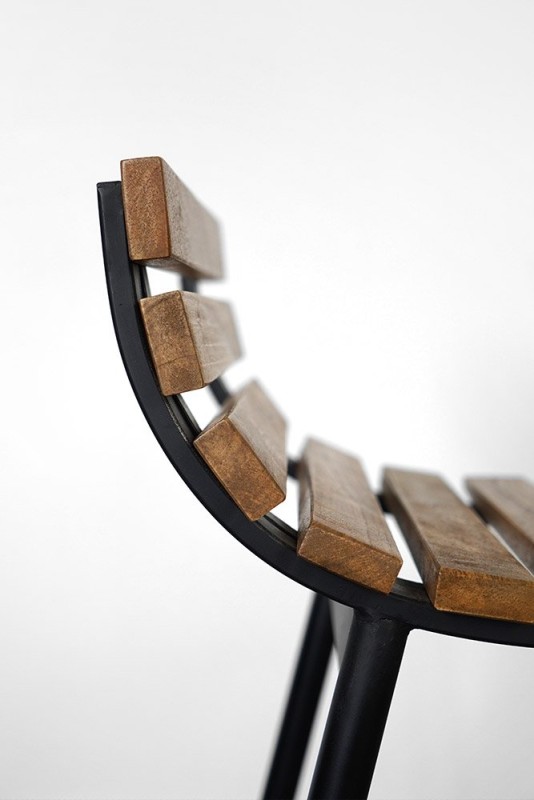 Keukenstoel van hout en metaal - Curve