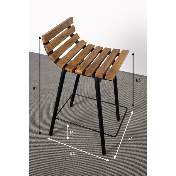 Keukenstoel van hout en metaal - Curve