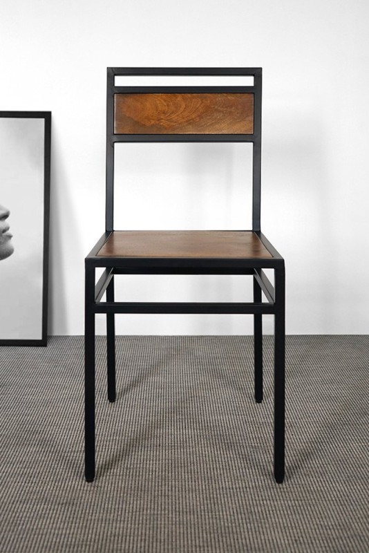 Houten en metalen stoel - Jen