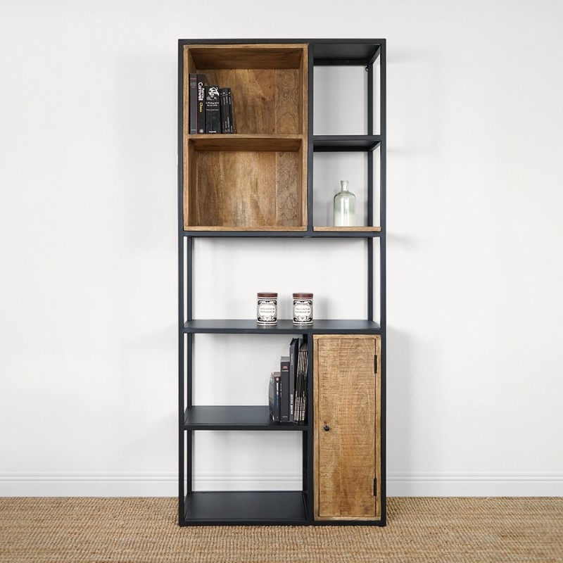 Metalen en houten boekenkast - Diane