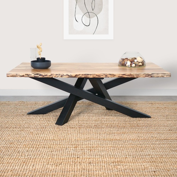 Massief houten salontafel met natuurlijke rand - Mikado