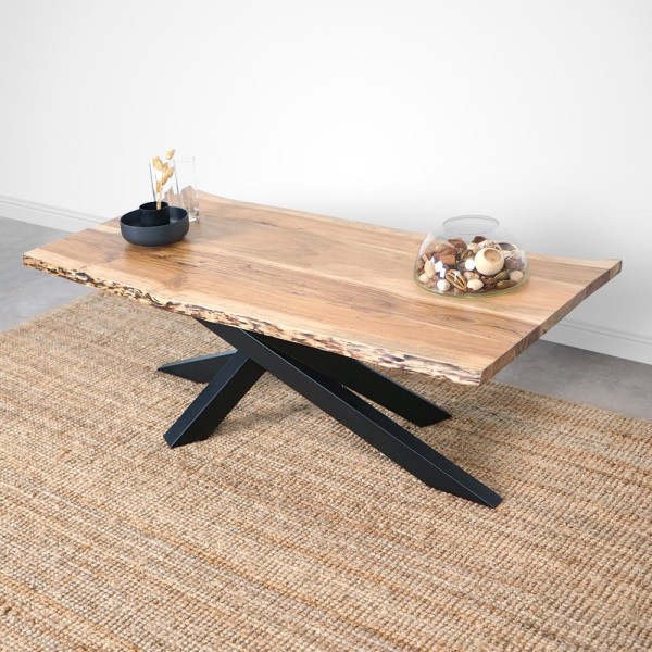 Massief houten salontafel met natuurlijke rand - Mikado