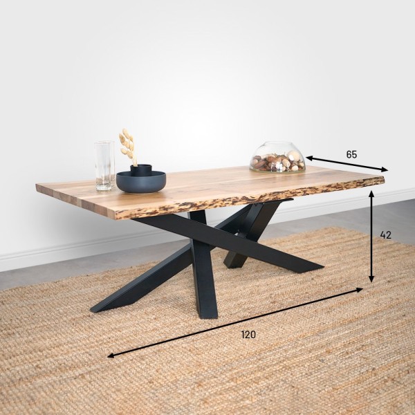 Massief houten salontafel met natuurlijke rand - Mikado