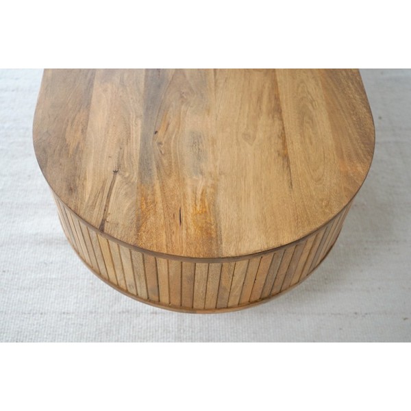 Massief houten salontafel met messing poten - Unami